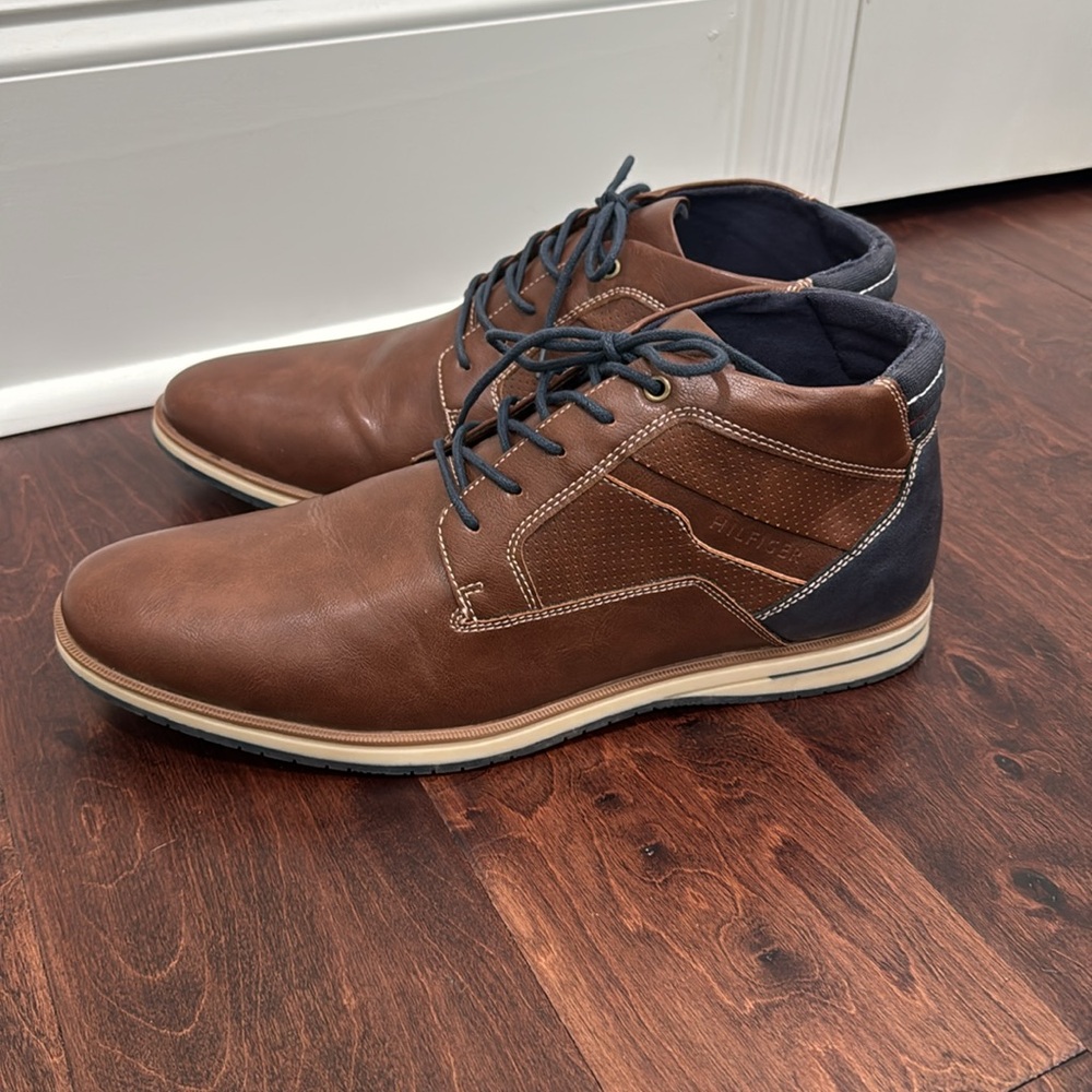 Tommy Hilfiger Men’s Brown Ankle Boots Shoes Casual or Dressy, Ulan, size 13